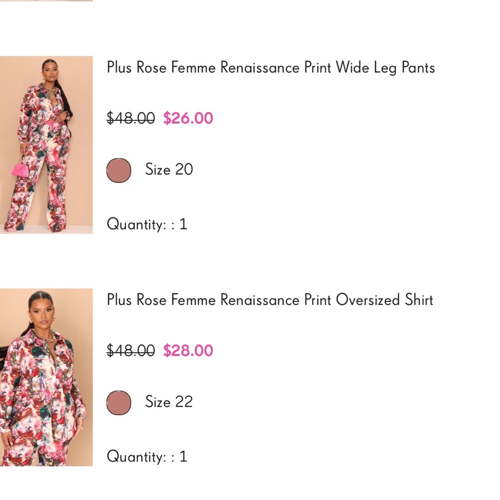NEVER WORN ! 2 piece set! PRETTYLITTLE thing! Size 22 (top) and size 20 (pant)